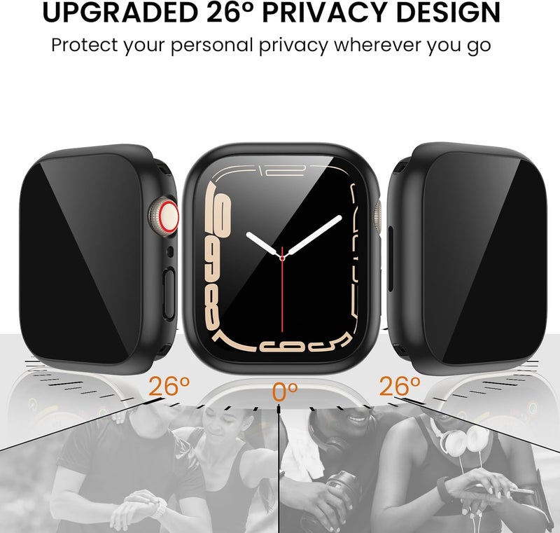 Tensea (2-in-1 for Waterproof Apple Watch Screen Protector Case 40mm SE 3/SE 2nd Generation/SE/Series 6 5 4, iWatch PC Face Cover with Privacy Tempered Glass Film [26° Anti Spy] [360° Full Protection] - Image 2